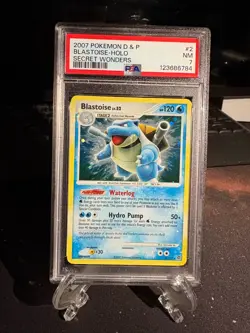 PSA 7 2007 Pokemon D & P Blastoise -Holo Secret Wonders #2 - Image 1