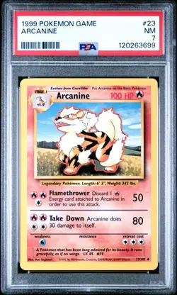 Arcanine 1999 Pokemon Game #23 PSA 7 - Image 1