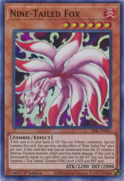 Yugioh! Nine-Tailed Fox - SESL-EN047 - Super Rare - 1st Edition Near Mint, Engli - Image 1
