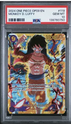 2024 ONE PIECE OP09-EMPERORS IN THE NEW WORLD #119 MONKEY D. LUFFY PSA 10 - Image 1