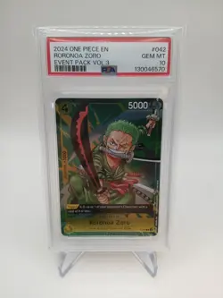 2024 ONE PIECE P-042 EVENT PACK VOL 3 PROMO RORONOA ZORO PSA 10 - Image 1