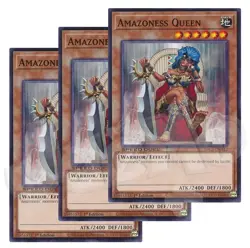 Yugioh - Amazoness Queen x 3 - 1st Edition NM - Plus Free Holo Card - Image 1