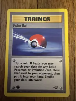 1st Edition Poke Ball 64/64 - Jungle - Common Pokemon Card - Light Play (LP) - Image 1