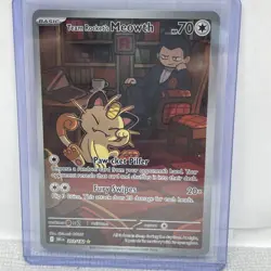 Pokemon Team Rockets Meowth Card 203/182 Destined Rivals NM - Image 1