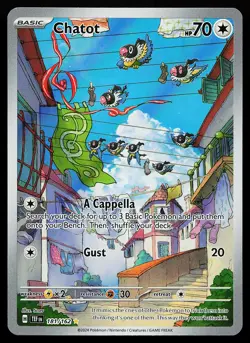 Chatot 181/162 Holo Illustration Rare Temporal Forces Pokemon Card - Image 1