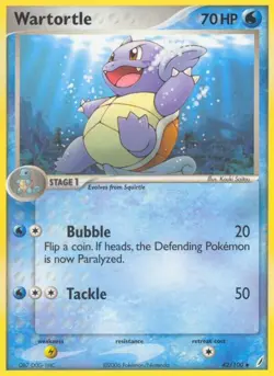 Wartortle 42/100 Uncommon Crystal Guardians Pokemon Card - Image 1