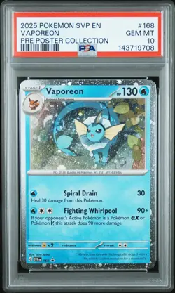Pokemon Vaporeon #168 Poster Collection SV Black Star Promo PSA 10 Gem Mint - Image 1