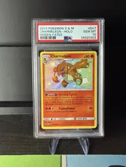 2019 POKEMON SUN & MOON HIDDEN FATES #SV7 CHARMELEON-HOLO PSA 10 - Image 1