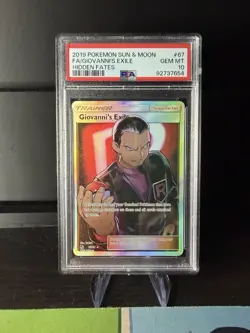 PSA 10 - Giovanni's Exile 67/68 - Hidden Fates - Pokemon TCG - Gem Mint 10 - Image 1