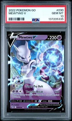 2022 POKEMON GO #030 MEWTWO V PSA 10 - Image 1