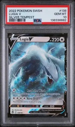 2022 Pokemon TCG Lugia V Silver Tempest 138/195 PSA 10 Gem Mint - Image 1