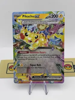 Pokemon TCG Pikachu EX 57/191 SV8: Surging Sparks Holo Double Rare Tera NM - Image 1