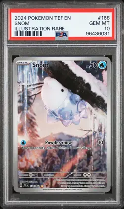 2024 POKEMON TEF EN-TEMPORAL FORCES ILLUSTRATION RARE #168 SNOM PSA 10 - Image 1