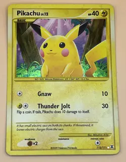Pikachu 112/111 – Rising Rivals (Secret Rare Holo)- LP - 2009 Pokemon TCG - Image 1