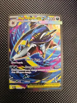 2025 Pokemon MEGA SHARPEDO EX #127/094 Phantasmal Flames Special Illustration - Image 1
