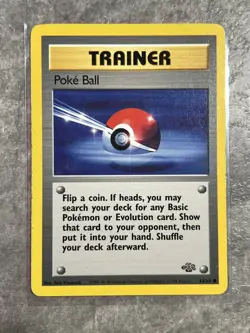 Poke Ball Trainer 64/64 Pokemon TCG Jungle WOTC Vintage Regular (Moderate Play)4 - Image 1