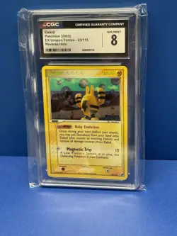 2005 POKEMON EX UNSEEN FORCES #23 ELEKID-REVERSE FOIL CGC 8 - Image 1