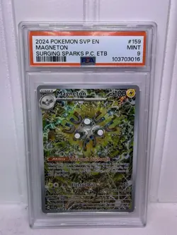 2024 Pokemon SVP Black Star Promo Magneton Surging Sparks PC ETB PSA 9 - Image 1
