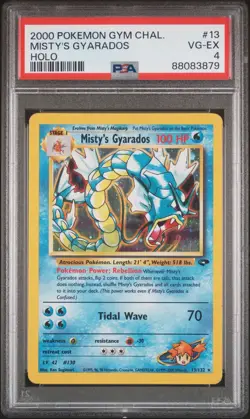 2000 Pokemon Gym Challenge Misty’s Gyarados #13 Holo PSA 4 - Image 1