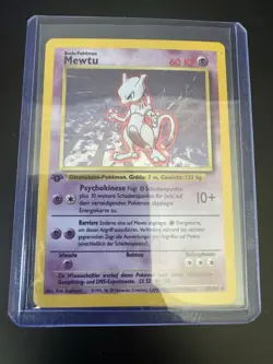 Mewtu Mewtwo Holo 10/102 1st Edition German Base Set 1999 WOTC Pokemon MP - Image 1