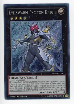 Yugioh Evilswarm Exciton Knight MP14-EN224 Secret Rare 1st Edition NM - Image 1