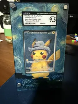 POKEMON X VAN GOGH #085 PIKACHU WITH GREY FELT HAT CGC 9.5 - WITH DISPLAY CASE - Image 1