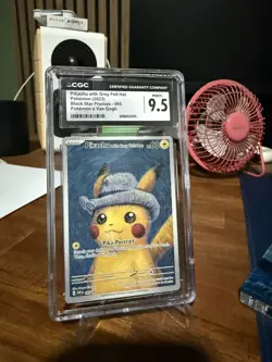POKEMON X VAN GOGH #085 PIKACHU WITH GREY FELT HAT CGC 9.5 - WITH DISPLAY CASE - Image 2