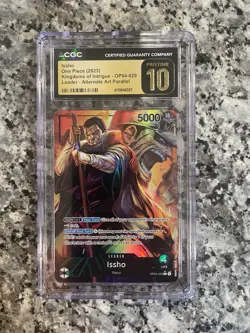 ISSHO One Piece Alt Art Leader CGC Pristine KINGDOMS of INTRIGUE 2023 OP04-020 - Image 1