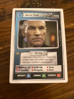Star Trek CCG 1E WB95 JEAN-LUC PICARD Rare Card NEVER PLAYED - Image 1