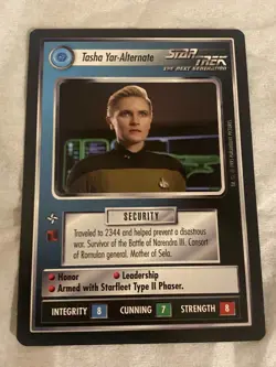 Star Trek CCG 1E AU TASHA YAR - ALTERNATE RARE Card NEVER PLAYED - Image 1