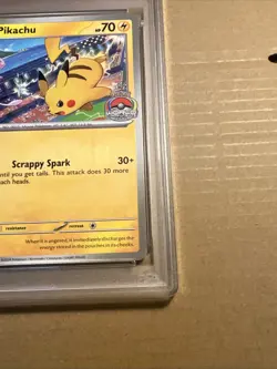 Pokemon Pikachu SVP en 190 Black Star Promo Card 2024 World Championships PSA 10 - Image 3