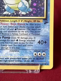 Blastoise 2/138 Holo Base Set 2 Pokemon Card LP Condition - Image 5