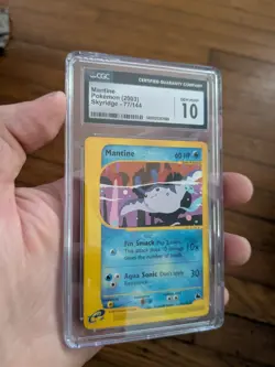 (TOP POP 17) CGC 10 GEM MINT Mantine Skyridge Pokemon 2003 Card 77/144 - Image 1