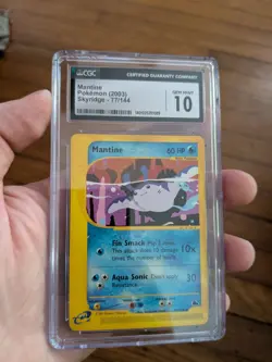 (TOP POP 17) CGC 10 GEM MINT Mantine Skyridge Pokemon 2003 Card 77/144 - Image 2