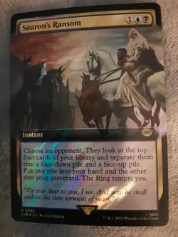 Mtg. Sauron's Ransom. Surge Foil Extended Art. The Lord of the Rings. - Image 1