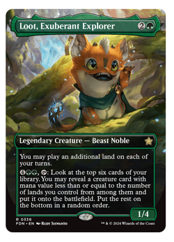 MTG - 1 x Borderless; Loot, Exuberant Explorer - Rare - Foundations (FDN) - M/NM - Image 1