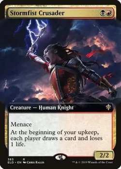 Stormfist Crusader - Foil Extended Art Throne of Eldraine NM MTG - Image 1