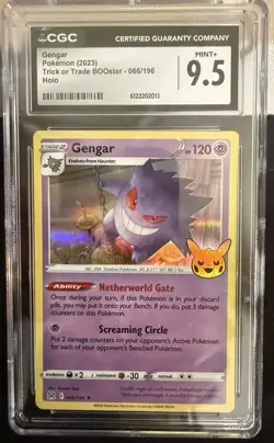 [CGC 9.5 Mint+] Gengar 066/196 Trick Or Trade Holo Pokemon English 2023 - Image 1