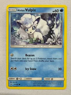 Alolan Vulpix 21/145 Common Guardians Rising Pokemon Lightly Played - Image 1