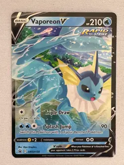 Vaporeon V SWSH150 Promo SWSH Black Star Pokemon Near Mint - Image 1