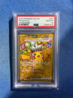 Pikachu EX 2024 Pokemon Scarlet & Violet Surging Sparks #247/191 PSA 10 GEM MINT - Image 1