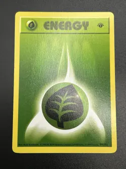 GRASS ENERGY Pokemon Card WOTC 1st Edition Base Set Shadowless 99/102 NM (C) - Image 3