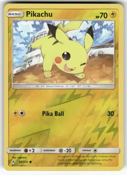 Pikachu SM - Unbroken Bonds Common,Reverse Holo Pokemon Near Mint or Better - Image 1