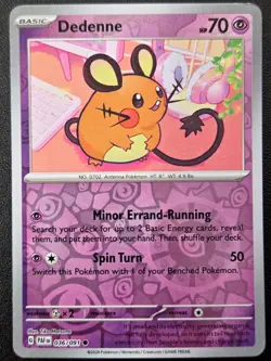 Pokemon TCG Dedenne Common SV: Paldean Fates 036/091 NM - Image 1