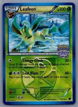 Leafeon STAFF State Championship Promo 2013 Crosshatch Pokemon TCG LP - Image 1