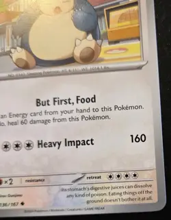 Snorlax 136/167 Uncommon Scarlet & Violet: Twilight Masquerade Pokemon TCG - Image 5