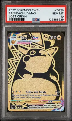 2022 POKEMON SWORD & SHIELD LOST ORIGIN #TG29 FULL ART/PIKACHU VMAX PSA 10 - Image 1