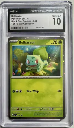 CGC Gem Mint 10 Bulbasaur 046 Black Star Promo Pokemon 151 Poster Collection - Image 1