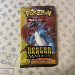 Pokemon Sun & Moon Dragon Majesty Empty Booster Pack Salamence Artwork Opened - Image 1