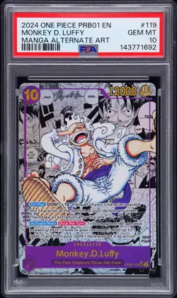 Monkey.D.Luffy PSA 10 - OP05-119 - Manga - Premium Booster - PRB-01 - One Piece - Image 1